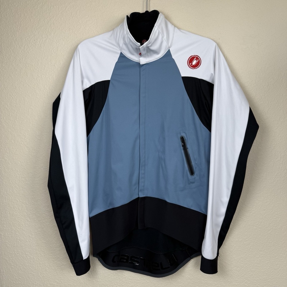 Castelli Rosso Corsa Alpha Wind Cycling Jersey Men's Sz L Blue White Black
